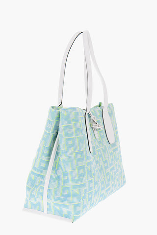 Borsa Tote ROSEAU in Canvas Monogram con Dettagli Fluo
