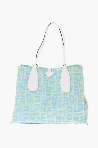 Borsa Tote ROSEAU in Canvas Monogram con Dettagli Fluo