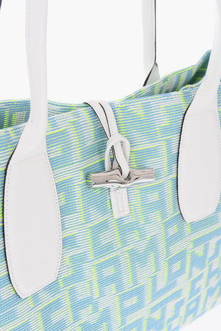 Borsa Tote ROSEAU in Canvas Monogram con Dettagli Fluo