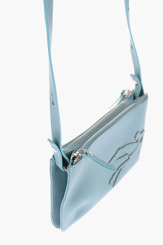 Leather Double Folder Crossbody Bag