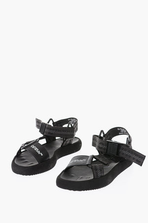 Canvas and Leather TRECK Flat Sandals with Logo