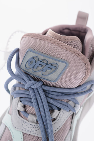 Leather and Fabric CHLORINE High-top Sneakers with Statement Sole