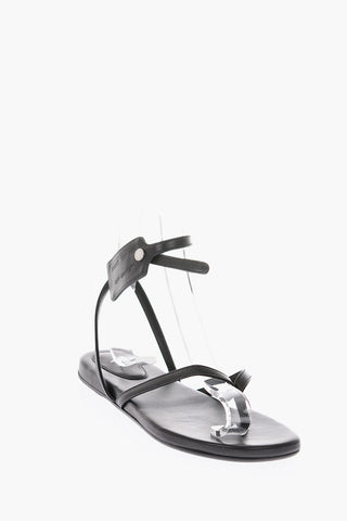 Leather ZIPTIE Thong Sandals with Logoed Belt Closure