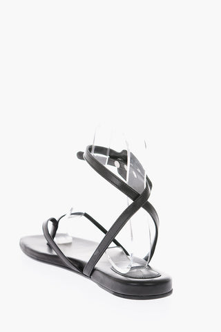 Leather ZIPTIE Thong Sandals with Logoed Belt Closure