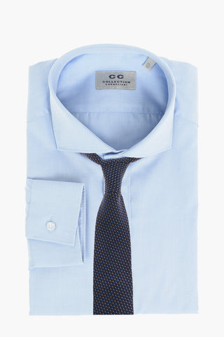 CC COLLECTION Geometric Micropatterned Cotton Shirt