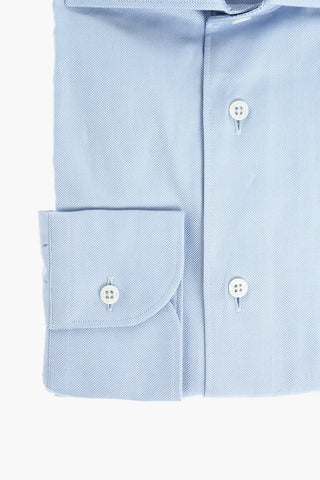 Hopsack Patterned Shirt with Standard Collar