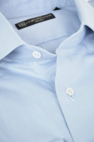 Hopsack Patterned Shirt with Standard Collar