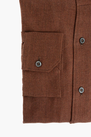 Slim Fit Twill Shirt with Standard Collar