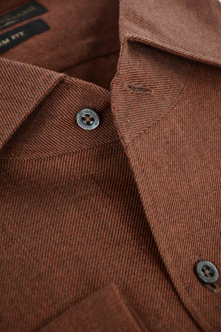 Slim Fit Twill Shirt with Standard Collar