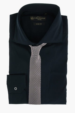 Camicia SLIM FIT in Misto Cotone Oxford con Collo Francese