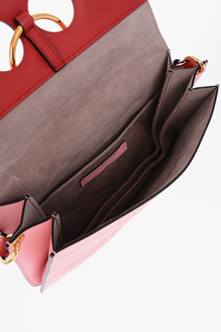 Two Tone Leather PIERCE Shoulder Bag
