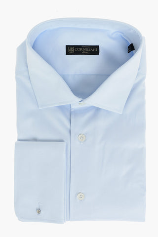 Twill Cotton Shirt with French Cuffs