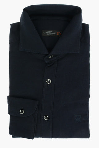 ID Embroidered Logo Hopsack Cotton Shirt