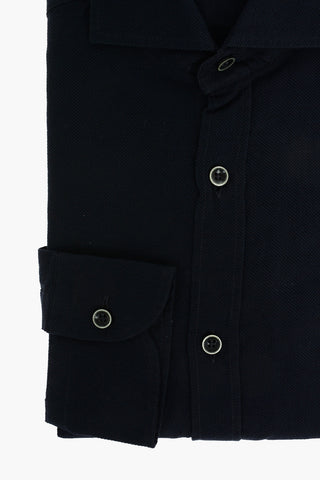 ID Embroidered Logo Hopsack Cotton Shirt