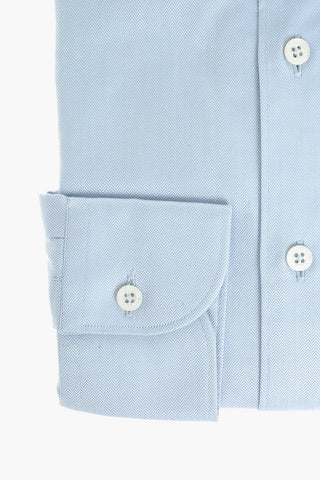 Camicia in Cotone con Motivo Herringbone