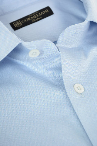 Camicia in Cotone con Motivo Herringbone