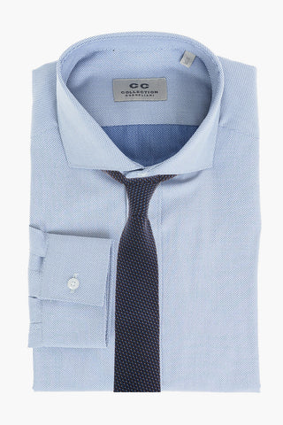 CC COLLECTION Geometric Micropatterned Cotton Shirt