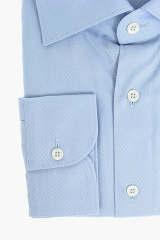 Hopsack Patterned Shirt with Standard Collar