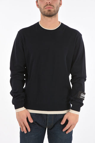 Lightweight Contrasting Trimmings crew-neck sweater