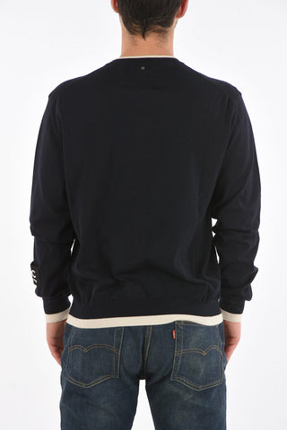 Lightweight Contrasting Trimmings crew-neck sweater