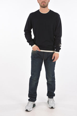 Lightweight Contrasting Trimmings crew-neck sweater