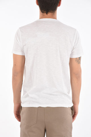 T-shirt girocollo in cotone a tinta unita