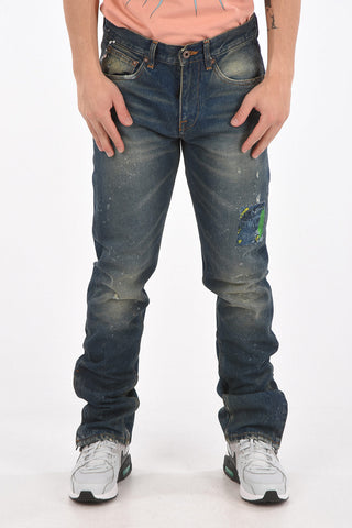 DENIM LABEL 5 Pocket Lived-in Effect Denims wit Zipped Ankle