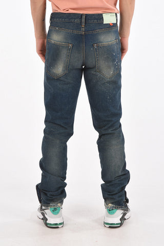 DENIM LABEL 5 Pocket Lived-in Effect Denims wit Zipped Ankle