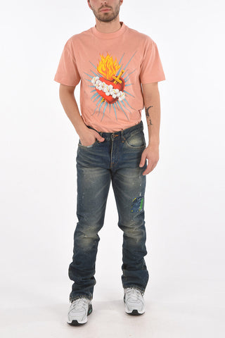 DENIM LABEL 5 Pocket Lived-in Effect Denims wit Zipped Ankle
