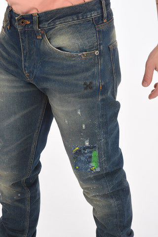 DENIM LABEL 5 Pocket Lived-in Effect Denims wit Zipped Ankle