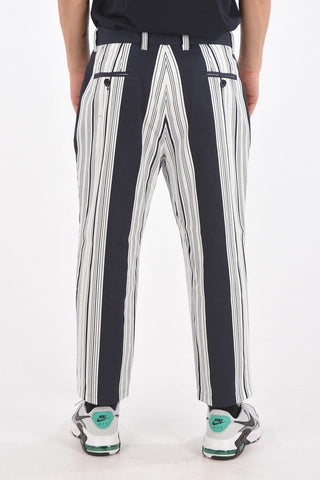 Double-pleated Barcode Striped Pants