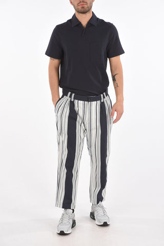 Double-pleated Barcode Striped Pants