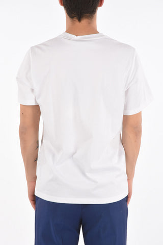 Crew Neck Embroidered Logo Cotton T-Shirt