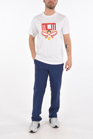 Crew Neck Embroidered Logo Cotton T-Shirt
