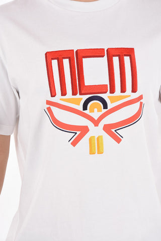 Crew Neck Embroidered Logo Cotton T-Shirt