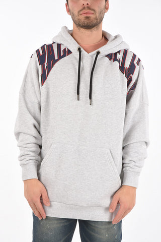 BROKEN OVER LOGO HOODY MELANGE GREY  RED MELANGE GREY  RED