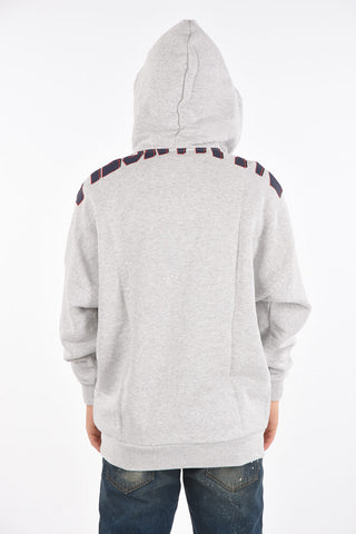 BROKEN OVER LOGO HOODY MELANGE GREY  RED MELANGE GREY  RED