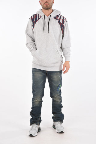 BROKEN OVER LOGO HOODY MELANGE GREY  RED MELANGE GREY  RED