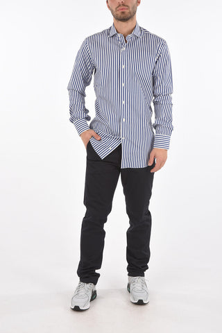 camicia a righe awning collo francese