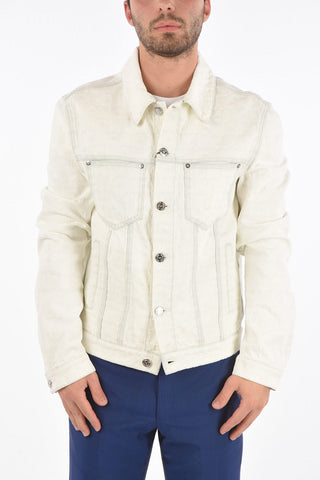 Denim Overshirt with Monogram Print