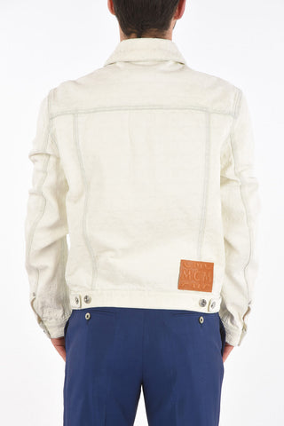 Denim Overshirt with Monogram Print