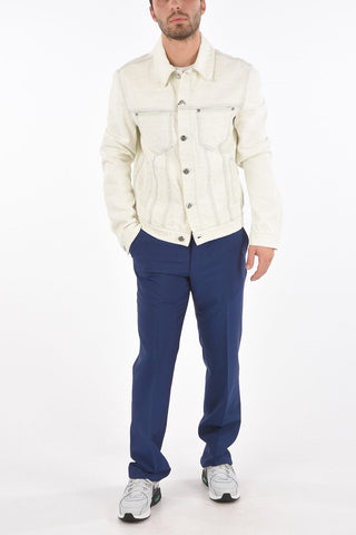 Denim Overshirt with Monogram Print