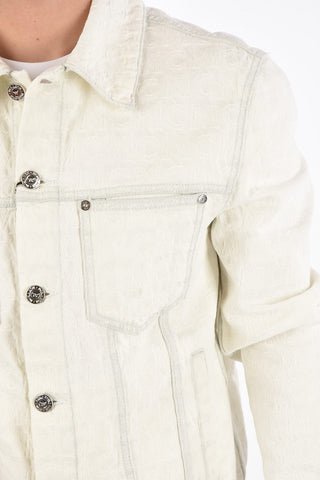 Denim Overshirt with Monogram Print