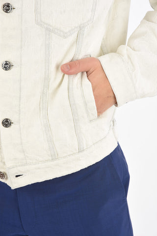 Denim Overshirt with Monogram Print