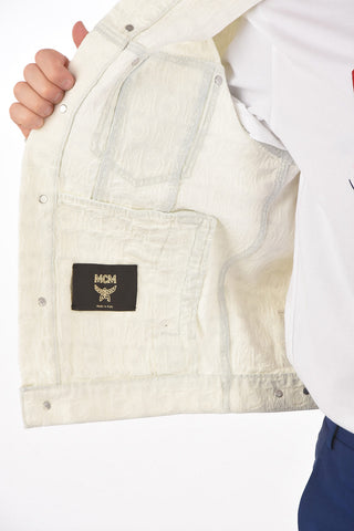 Denim Overshirt with Monogram Print