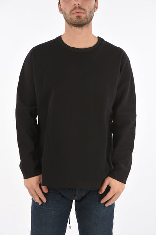 crew-neck sweatshirt with print on the back