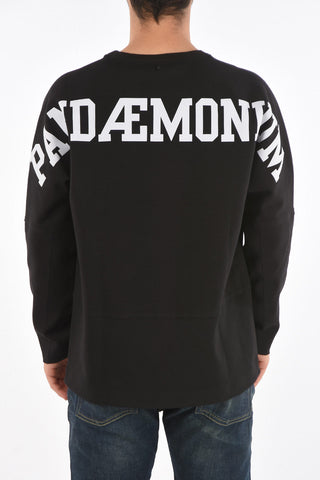 crew-neck sweatshirt with print on the back