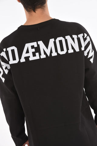crew-neck sweatshirt with print on the back
