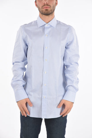 awning striped popeline spread collar shirt