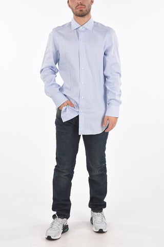 awning striped popeline spread collar shirt